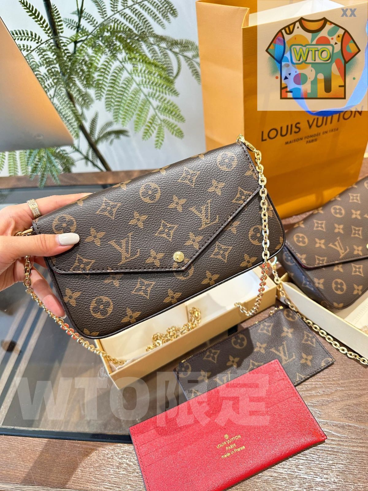 WTO通販 ルイ ヴィトン フェリシェ チェーンポシェット 3 in 1 ×3 cm ボックス付き -WTO輸入-BAE 13