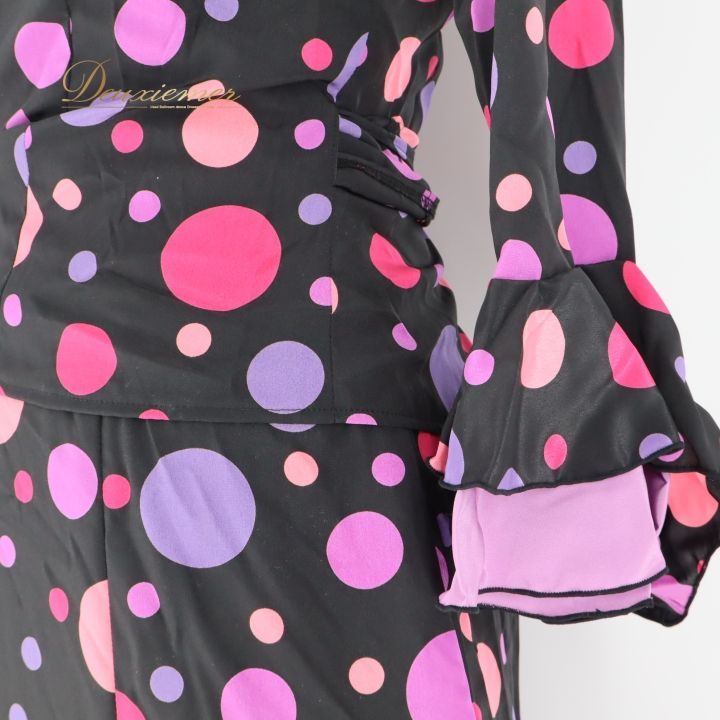 フラメンコ　衣装 フラメンコ 衣装 ツーピース セットアップ 黒 紫 ピンク ファルダ