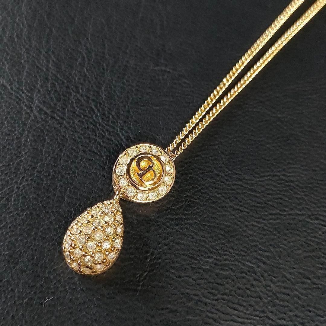 Dior ディオール ネックレス ゴールド サークル ラインストーン