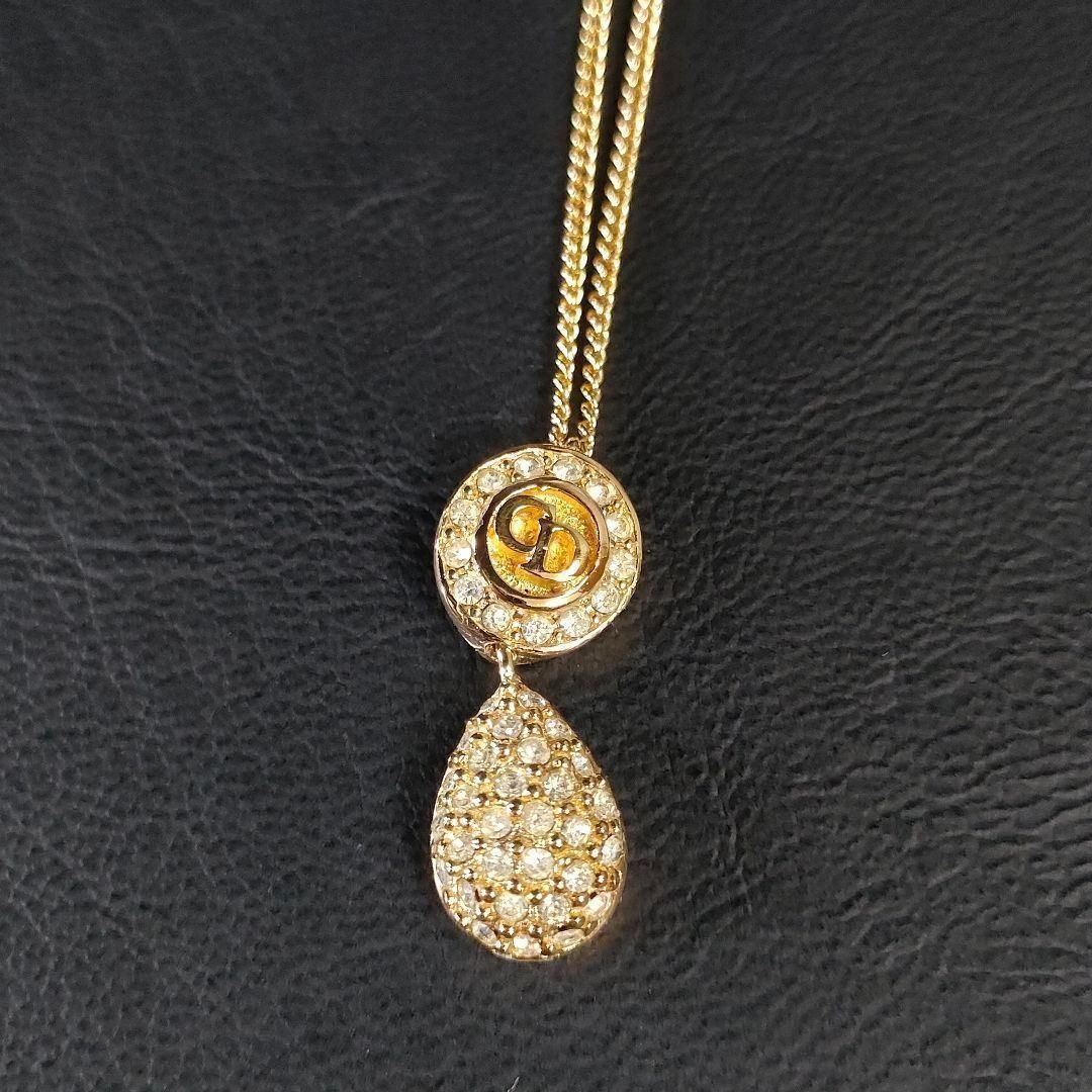 Dior ディオール ネックレス ゴールド サークル ラインストーン