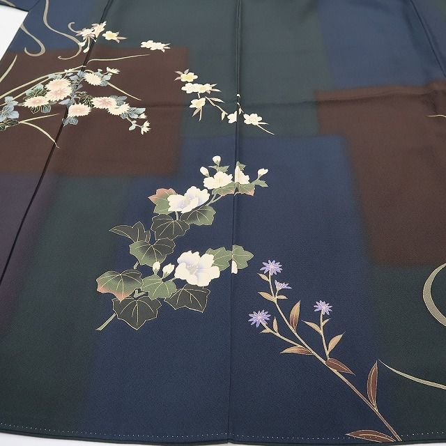 ❁tomihisa❁美品 十日町友禅 阿部佳雪 落款“染め花に我が身を重ねて