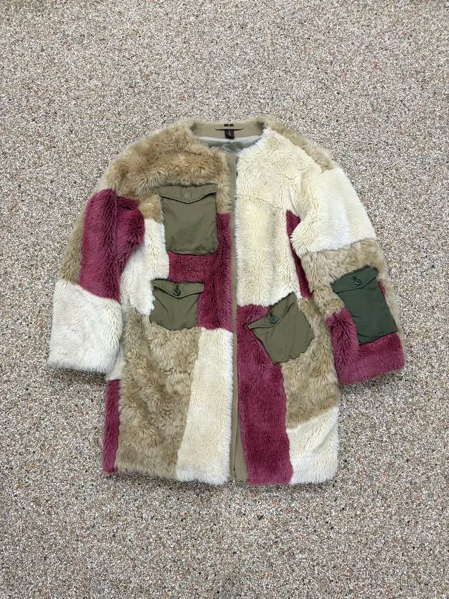 15FW メゾンミハラヤスヒロ パッチワーク ファー コート ジャケット