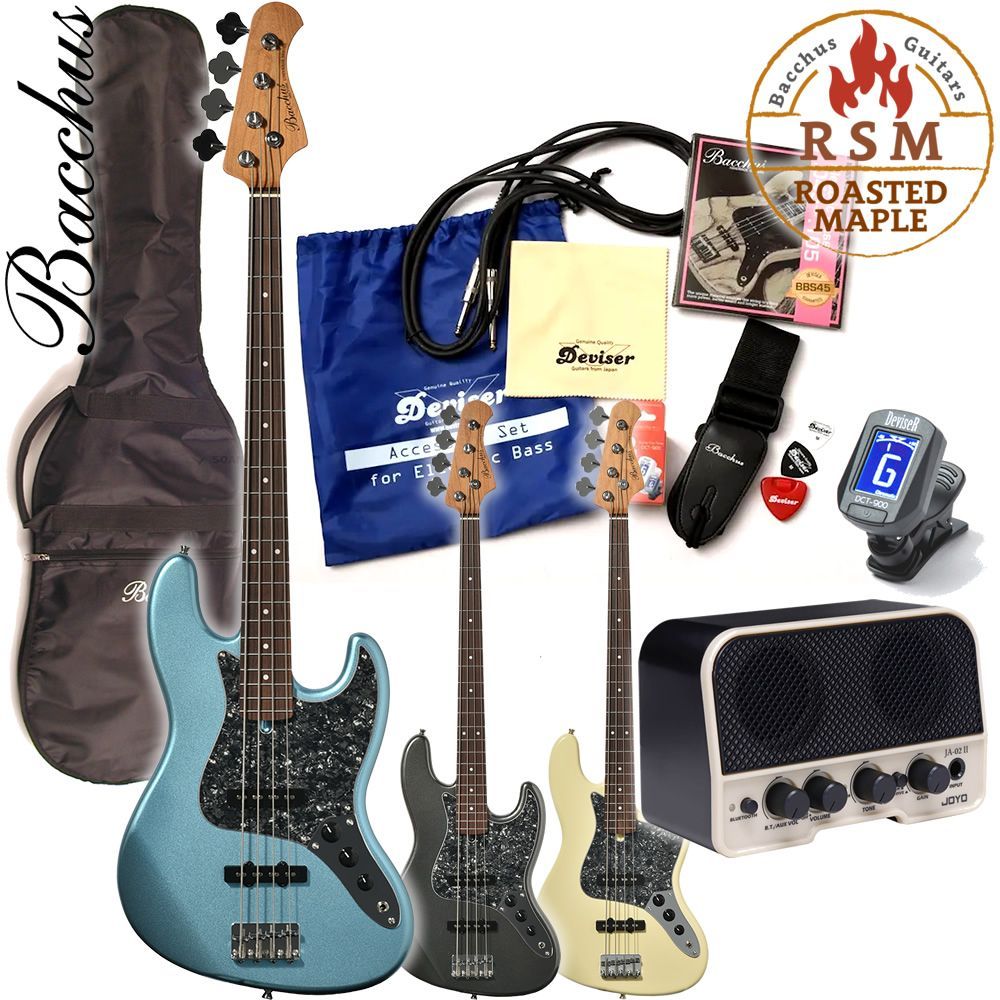 当店で調整済 Bacchus バッカス BJB 1 RSM R BPPG エレキベースセット 10 W アンプ付属 入門用 当店で基本調整済み ベース セット 入門セット