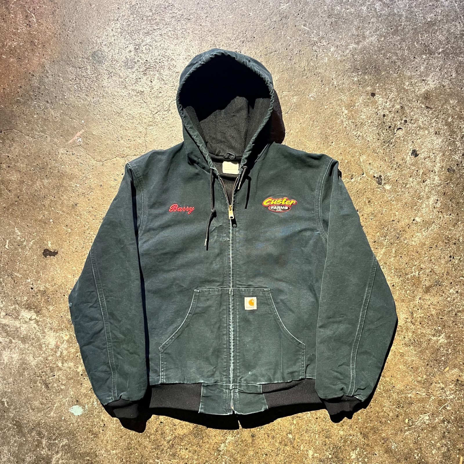 carhartt アクティブジャケット M ブラック 企業ロゴ刺繍 メキシコ製 