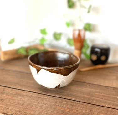 メーカー直送 九谷焼 抹茶茶碗 赤御影土 白銀彩