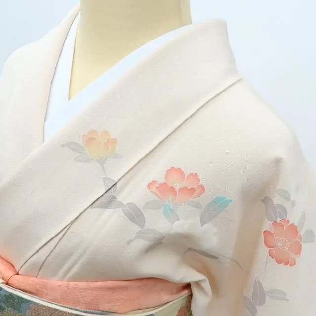 百華❀Y3849◇美品 正絹 手描き友禅 手縫い仕立て 訪問着 着物 単品