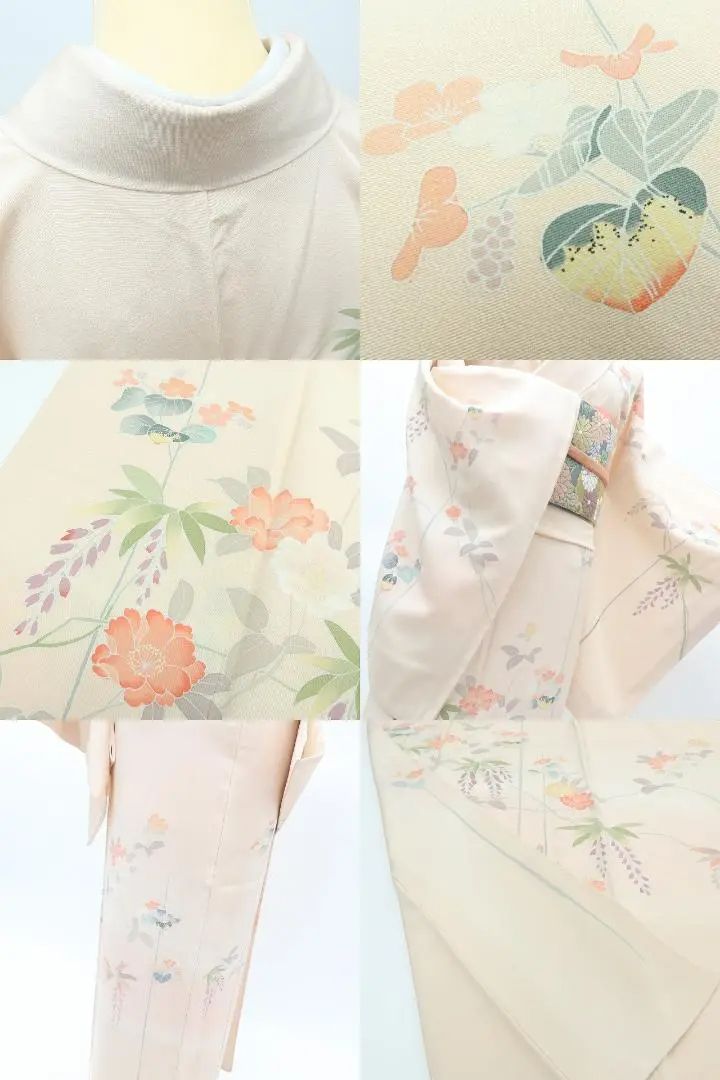 百華❀Y3849◇美品 正絹 手描き友禅 手縫い仕立て 訪問着 着物 単品