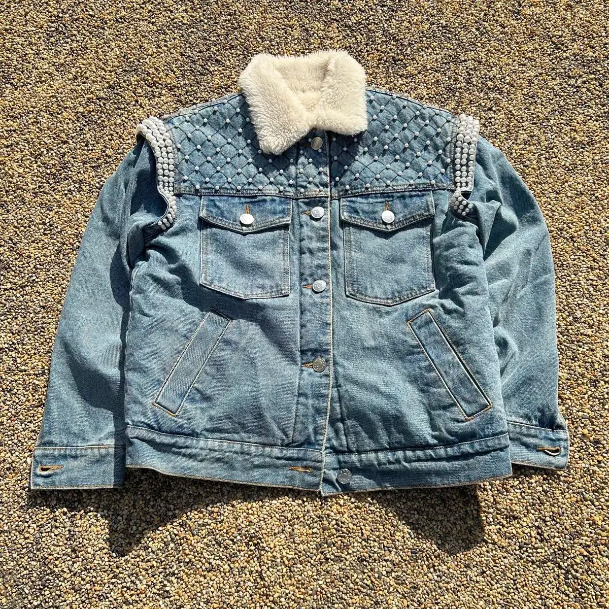 Sandro デニム Shearling ジャケット