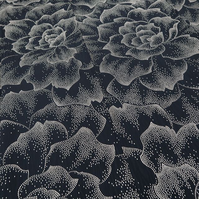 ❁tomihisa❁新品 印伝 薔薇 着物 正絹 仕付け糸付“いつまでも