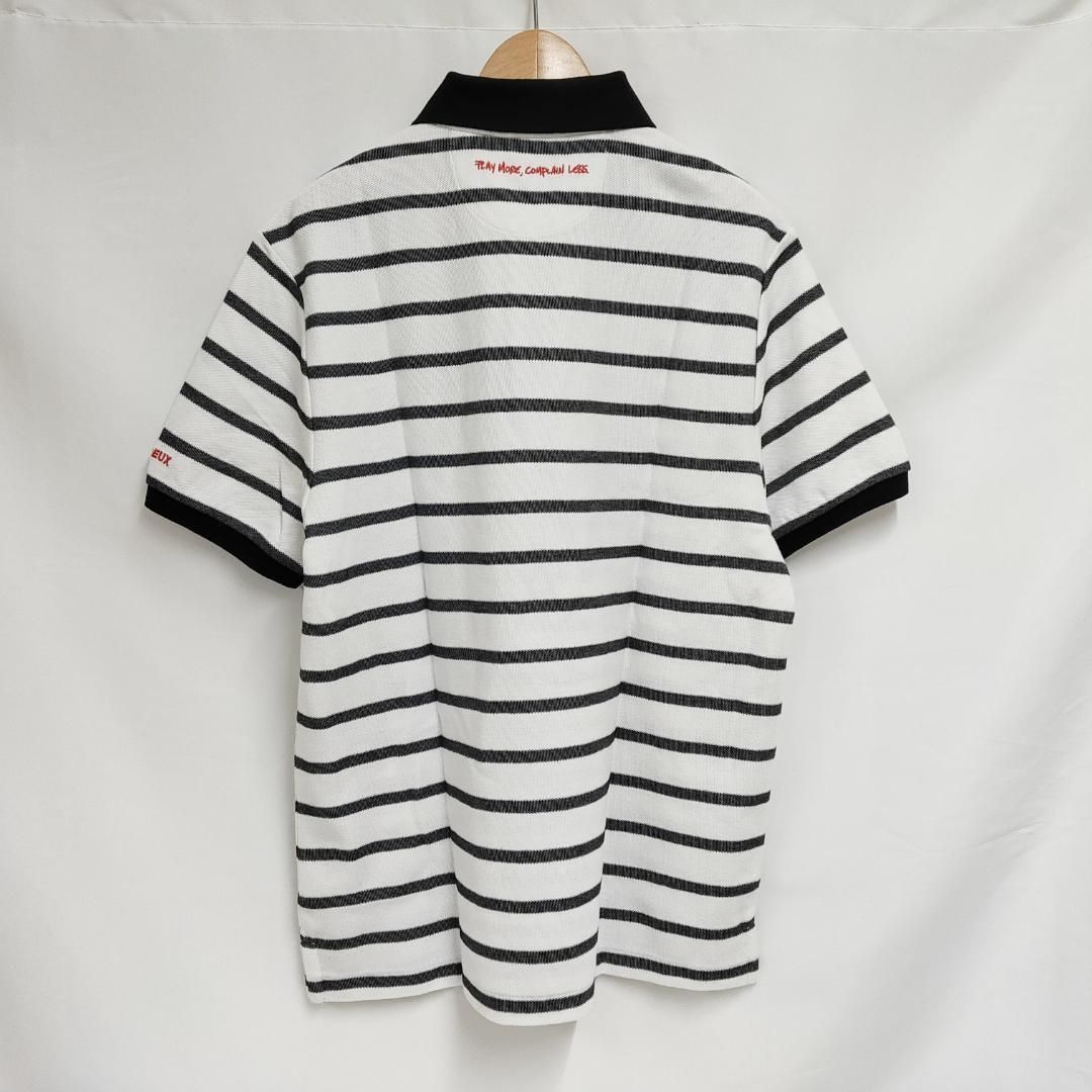 新品 未使用 DEVEREUX GOLF クラシック ボーダー ポロシャツ ホワイト