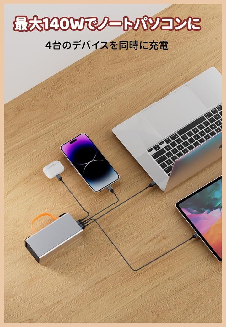 PD140W双方向急速充電 LEDライト付