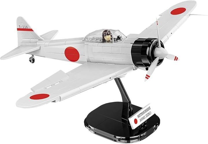 COBI レゴに互換MADE ブロック 日本軍 ゼロ戦 零戦 A6M2 三菱 零式艦上戦闘機 1 32スケール 347ピース IN EU5729 グレー