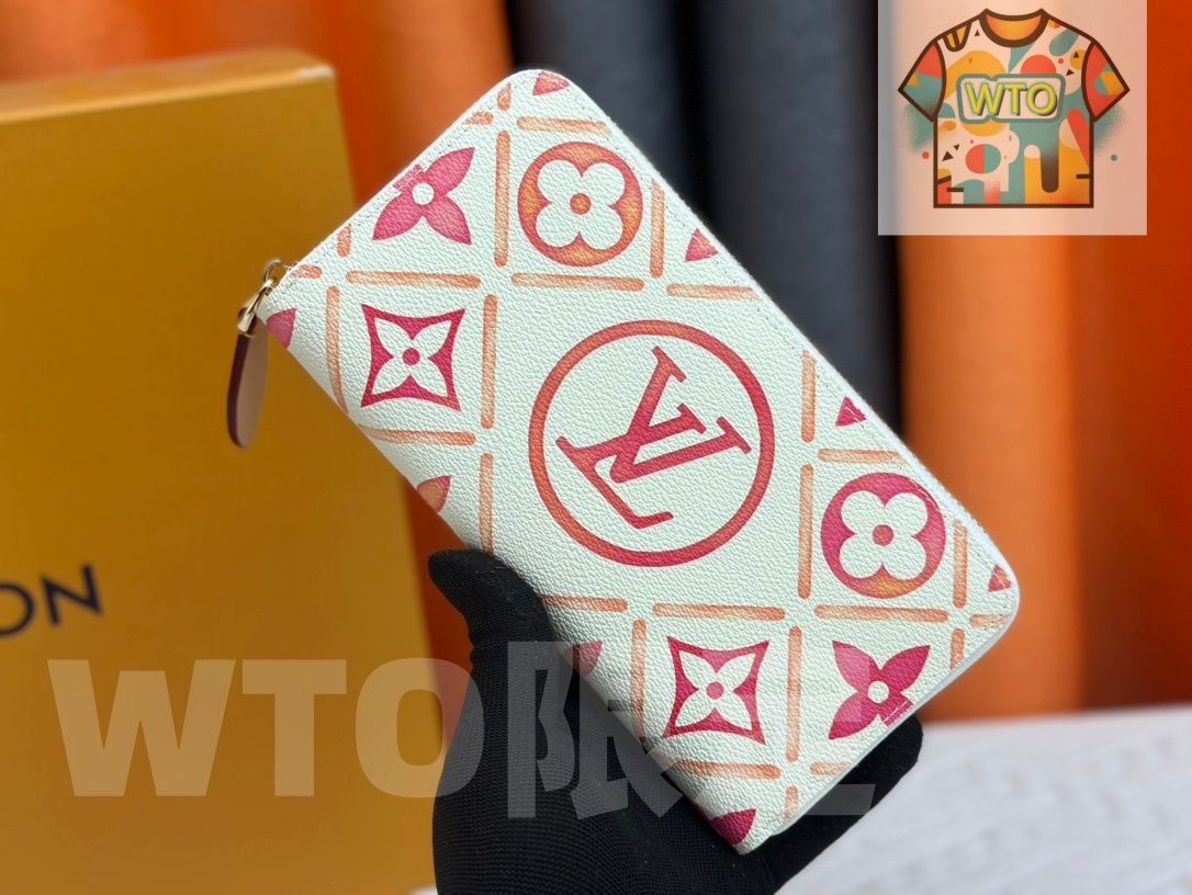 WTO通販 ルイヴィトン LV Louis Vuitton Zippy ウォレット 19×10×1cm モノグラムタイルプリント -WTO輸入-ABO42