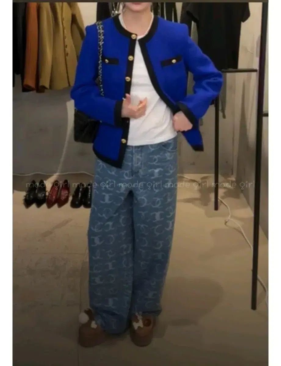 HELDER アーバン コンビ ツイード ジャケット blue