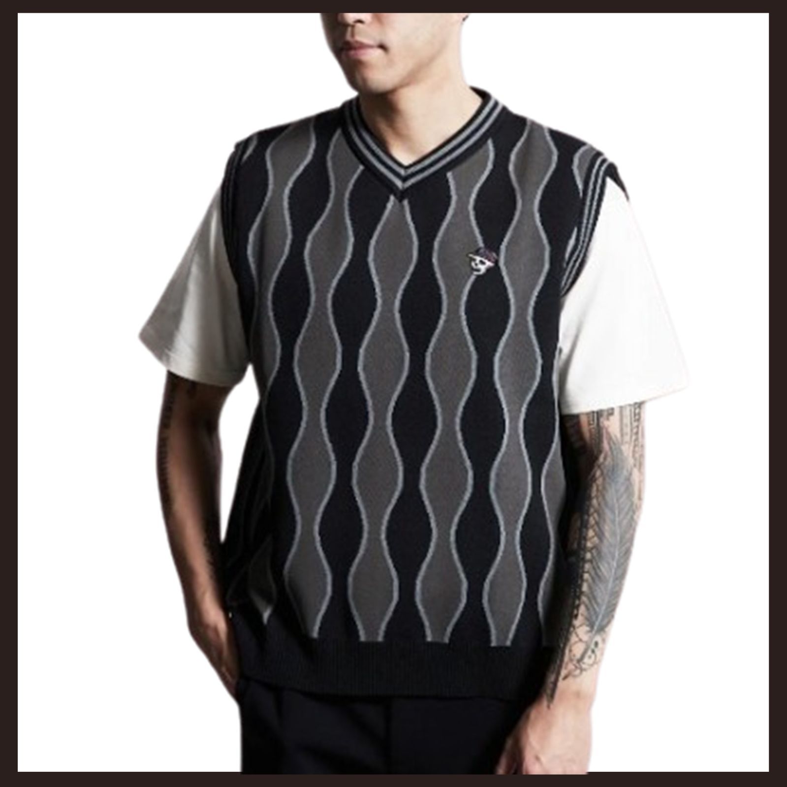 DEVEREUX GOLF サンデー ベスト 定番ニットベスト グレー L デバローゴルフ