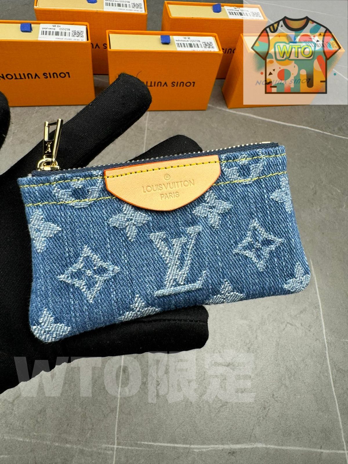 WTO通販 ルイヴィトン LV Louis Vuitton キーケース＆ウォレット 12×7×1.5cm モノグラムデニム -WTO輸入-WPD31
