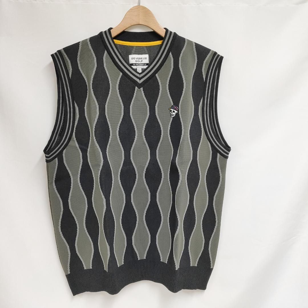 ○★新品 未使用 DEVEREUX GOLF サンデー ベスト 定番ニットベスト 新品 未使用 DEVEREUX GOLF サンデー ベスト 定番ニットベスト グレー