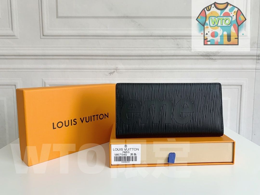 LV x Supreme コラボ ZIPPY ORGANIZER 長財布 エピレザー製 デザイン -WTO輸入-TUE87