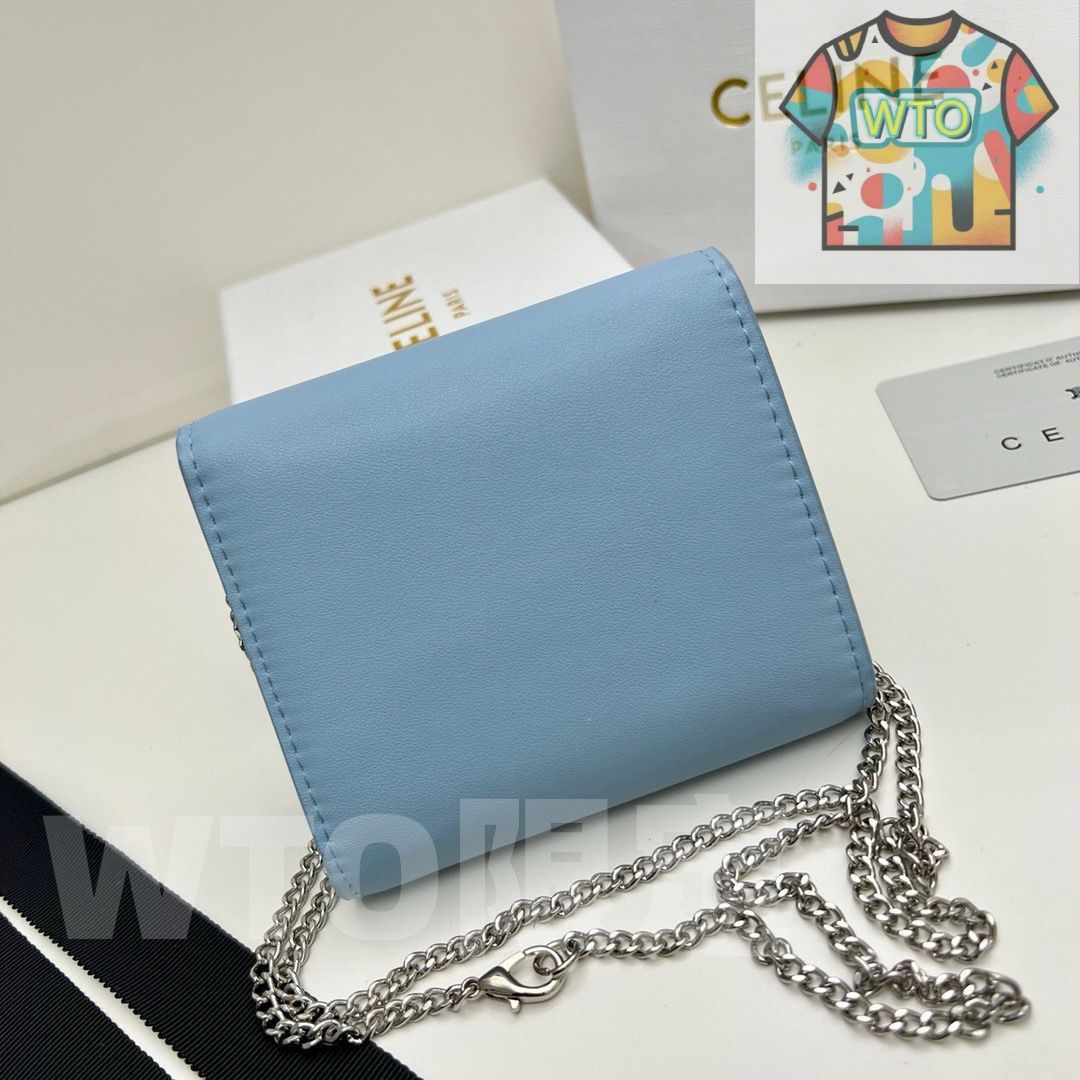 Celine トリオンフ チェーンウォレット 10783 本革＆チェーン付き マルチ使い -WTO輸入-FJV61 WWW_SMP1DAWEKUDUS_SCH_ID