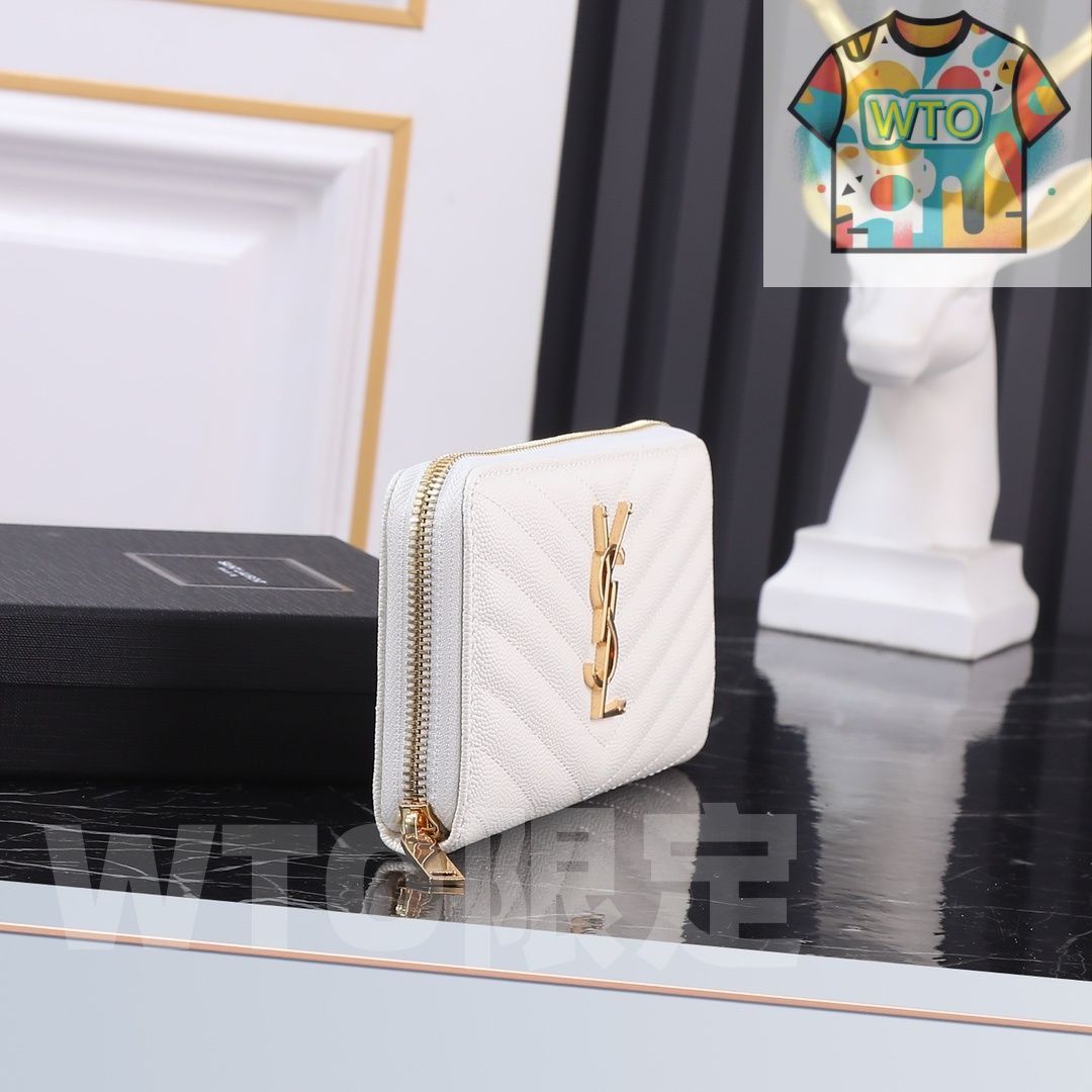 Vラインシングルジップ キャビアホワイトゴールドボタン