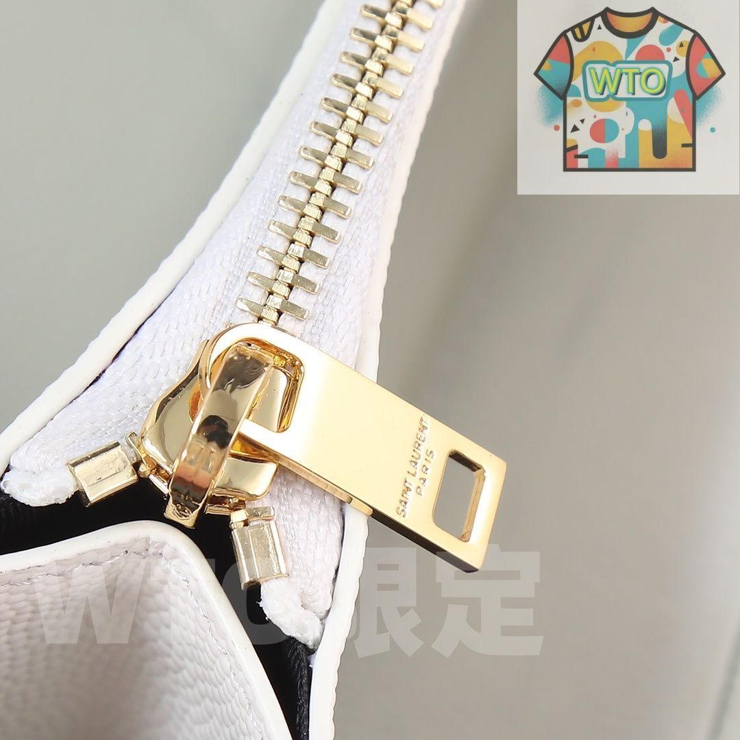  WTO通販 Y家 爆発ウォレット Vラインシングルジップ キャビアホワイトゴールドボタン 高品質で使い勝手抜群 WTO輸入 TOV 69 二つ折り財布 折り財布