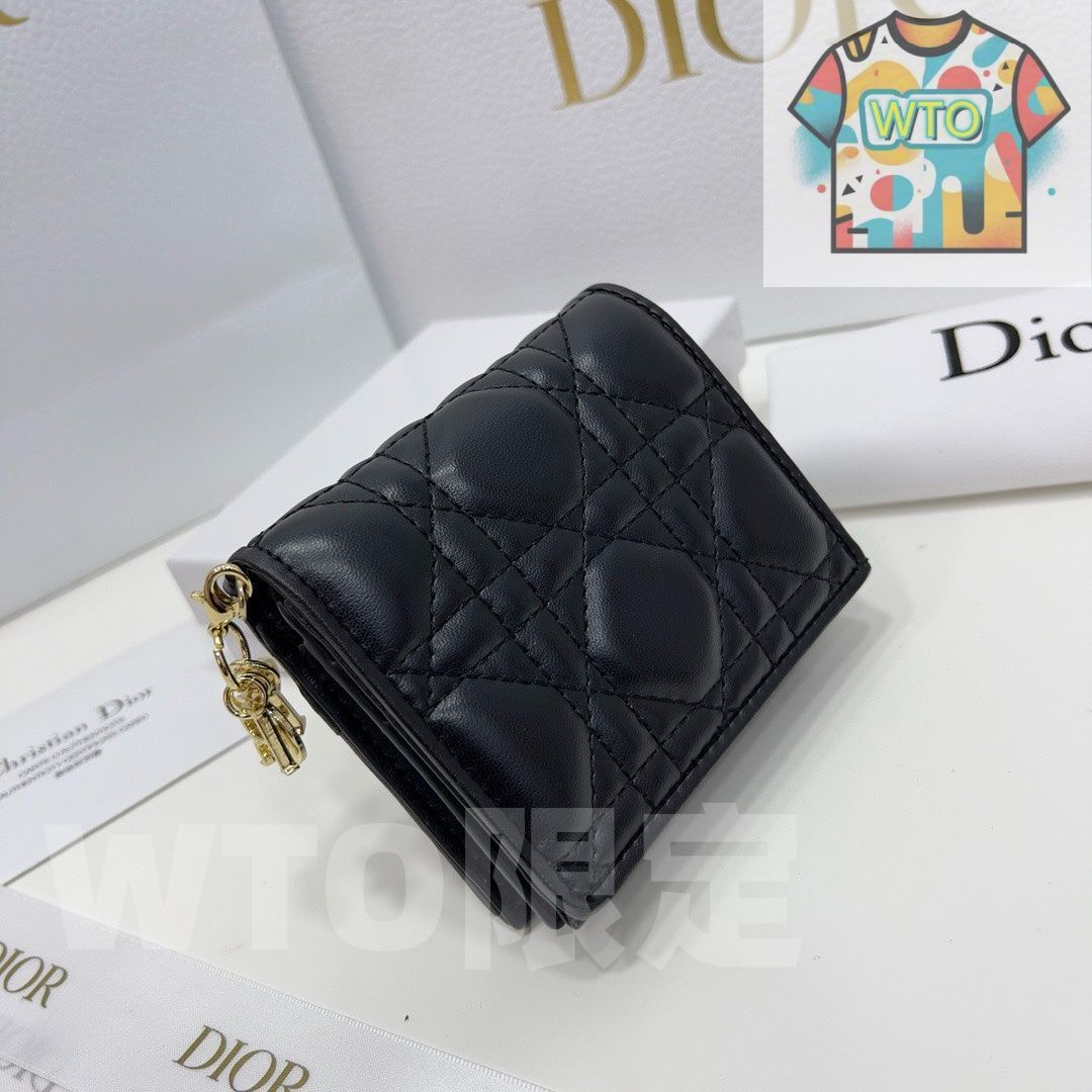 Dior ミニ Lady Dior ウォレット 2387 子羊革&カンヌエージュデザイン -WTO輸入-BVO01