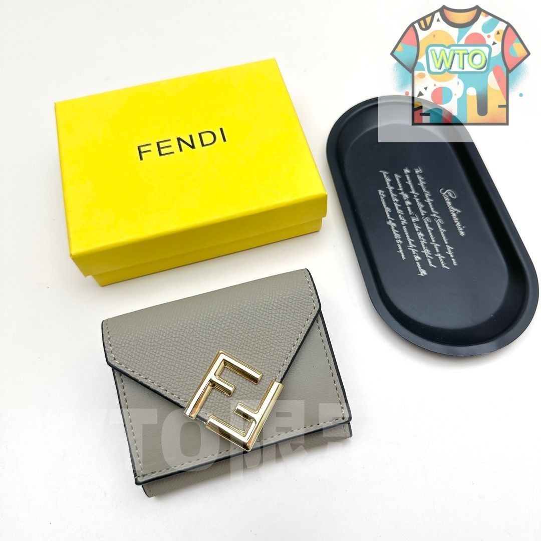 WTO通販 Fendi 8352 ミニウォレット ブラック ダークブラウン エレファントグレー ブラウン レザー使用 コンパクトで実用的なデザイン -WTO輸入-QIX 04
