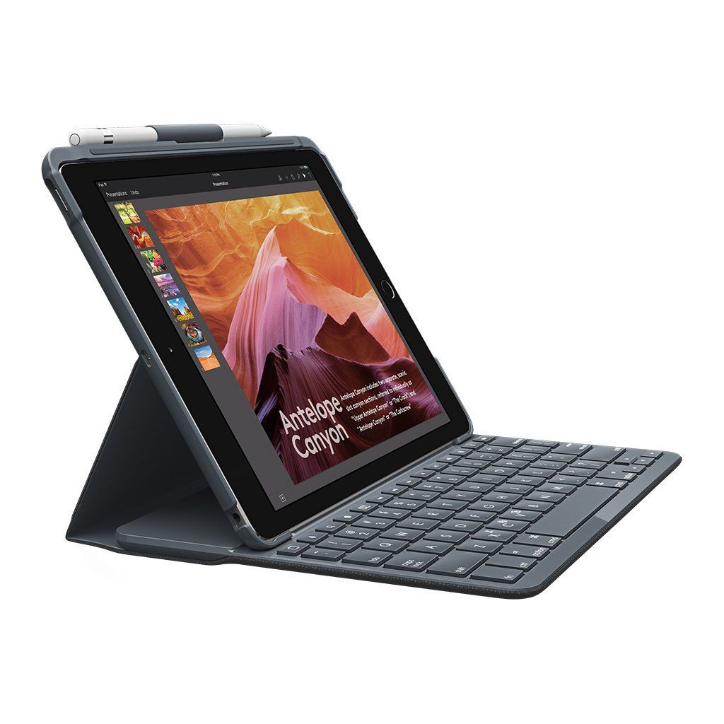 ロジクール iPad用 キーボード iK1053BK ブラック Bluetooth キーボード一体型ケース iPad 第5世代及び第6世代対応 電池寿命最大4年間 SLIM FOLIO 2年間メーカー