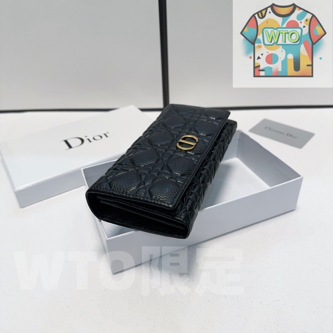 WTO通販 Dior レディースウォレット ブラック エンボス加工レザー 実用的でスタイリッシュなデザイン -WTO輸入-GDN 31