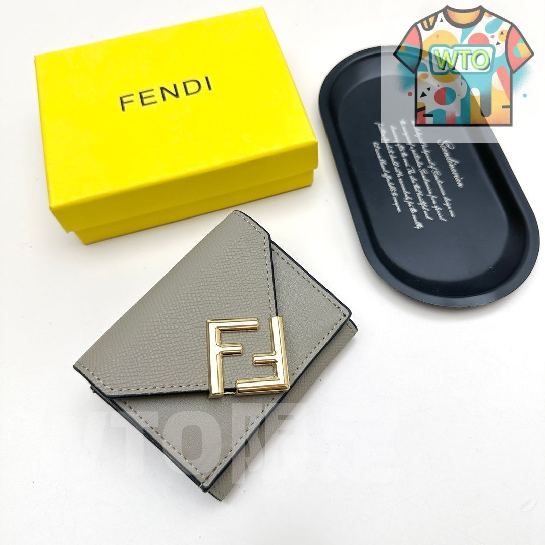 WTO通販 Fendi 8352 ミニウォレット ブラック ダークブラウン エレファントグレー ブラウン レザー使用 コンパクトで実用的なデザイン -WTO輸入-ZSV18