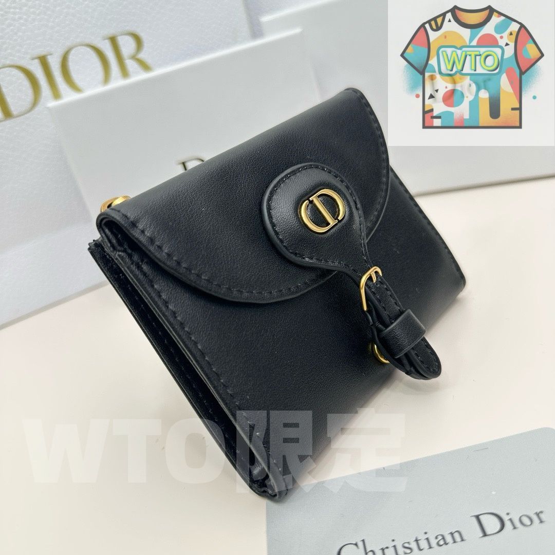 WTO通販 Dior D32 ミニウォレット ブラック レザー使用 コンパクトで実用的なデザイン -WTO輸入-ZPH08