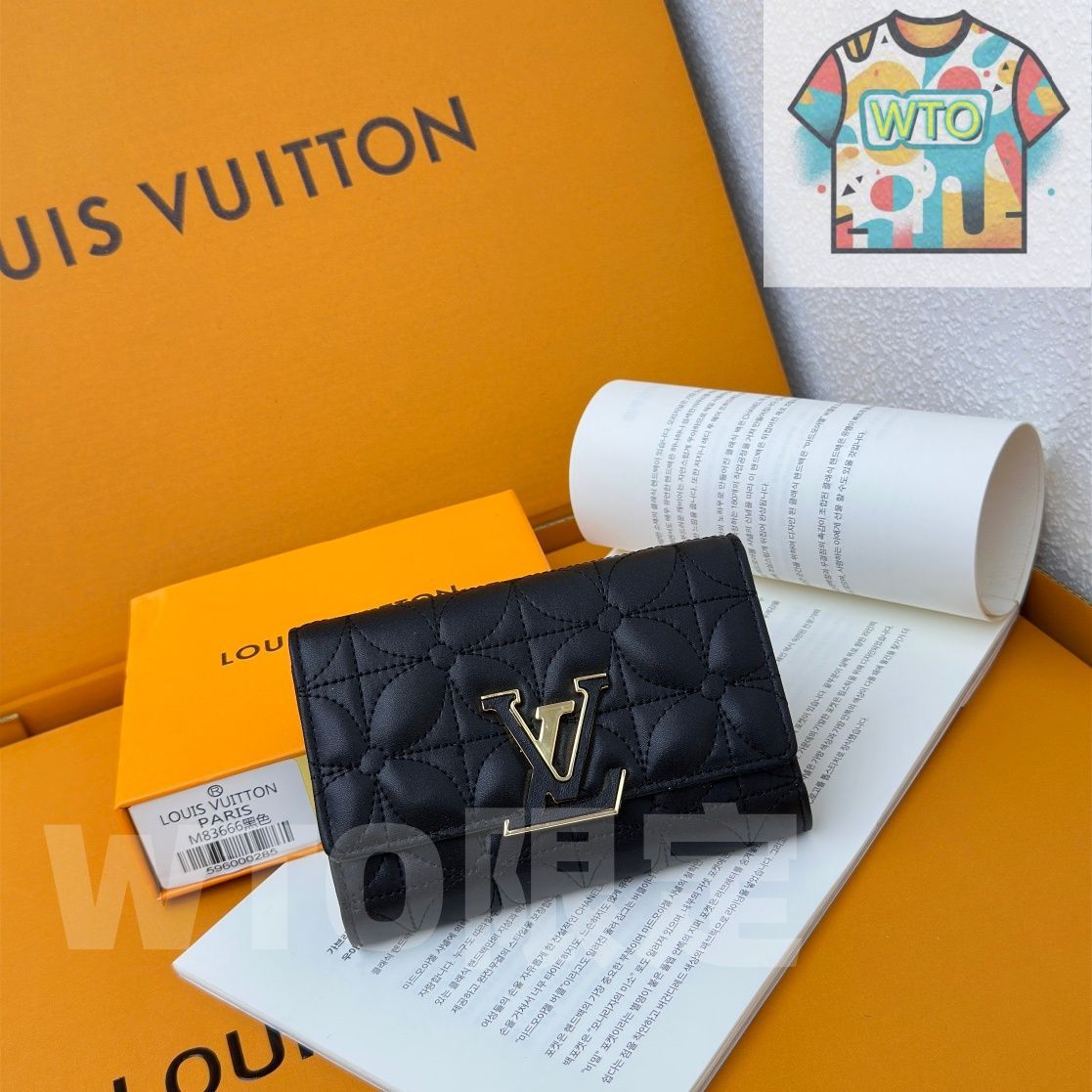 WTO通販 M83666 Nano No ウォレット モノグラム刺繍 ブラック コンパクトで実用的なデザイン -WTO輸入-VZD39