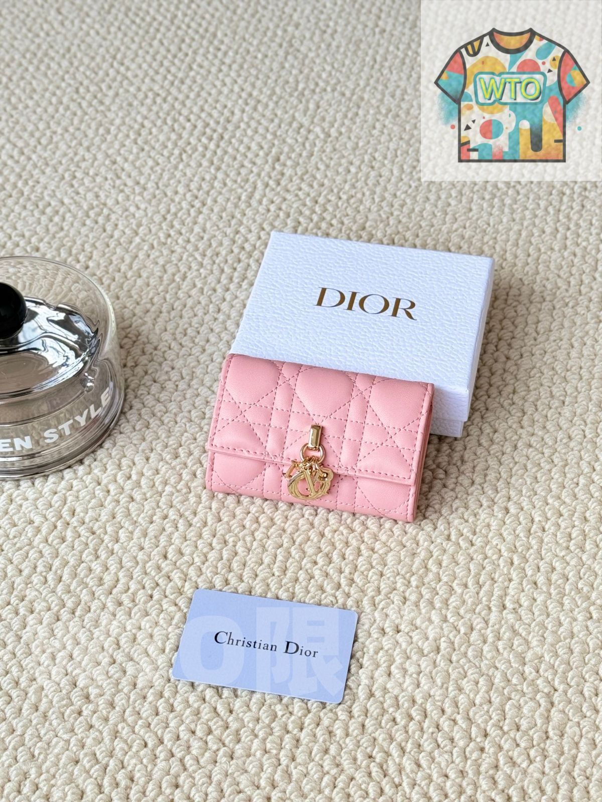 WTO通販 My Dior Glycine ウォレット ラズベリーピンク 藤の花モチーフ エレガントで実用的なデザイン -WTO輸入-VIP15