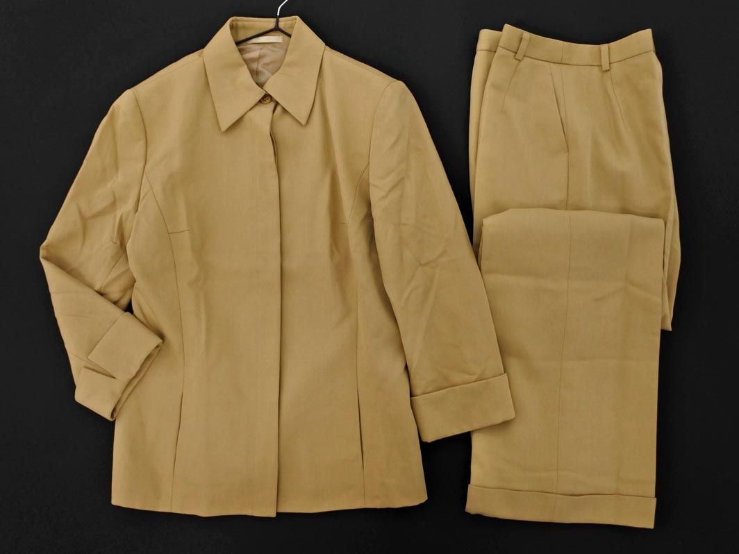 BURBERRY バーバリー シルク混 セットアップ ジャケット パンツ スーツ size38 ベージュ レディース