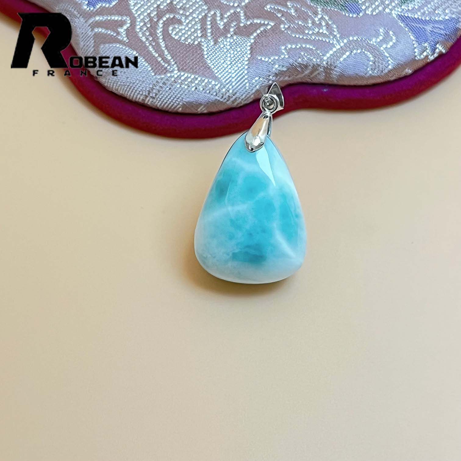 絶賛 EU製 定価10万円 ROBEAN ラリマーペンダント パワーストーン 天然石 お守り プレゼント 約25.3 18.6 10.2 mm