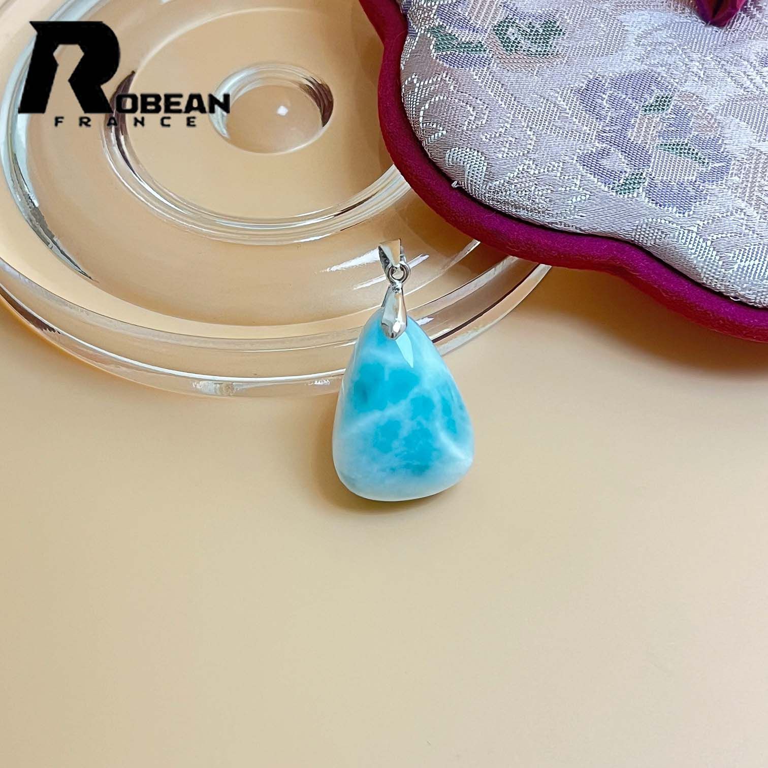 絶賛 EU製 定価10万円 ROBEAN ラリマーペンダント パワーストーン 天然石 お守り プレゼント 約25.3 18.6 10.2mm ML815505