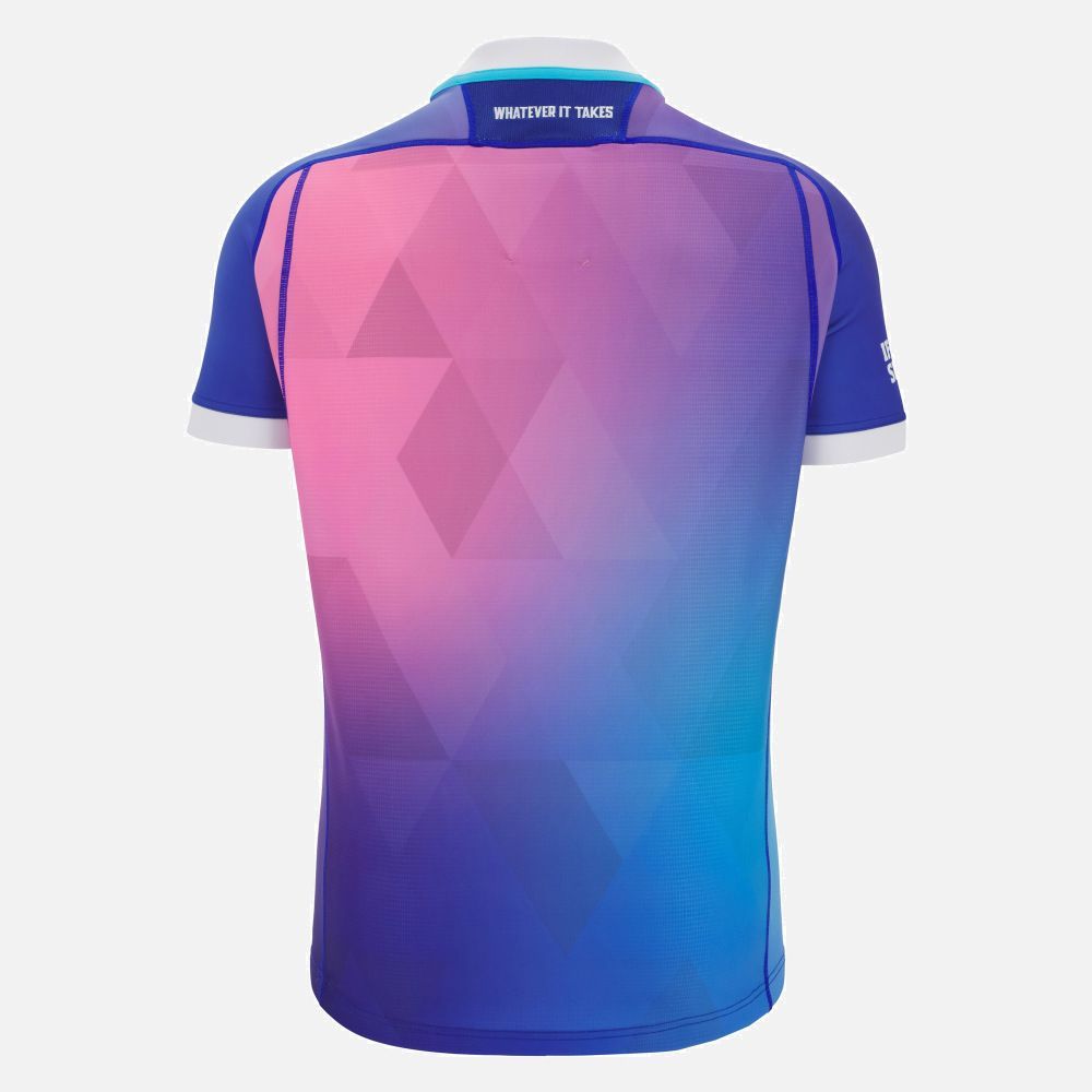 マクロン ラグビー グラスゴー ウォリアーズ 2025 2026 トレーニング ジャージ 青 ブルー 紫 パープル ピンク モデル 日本未発売