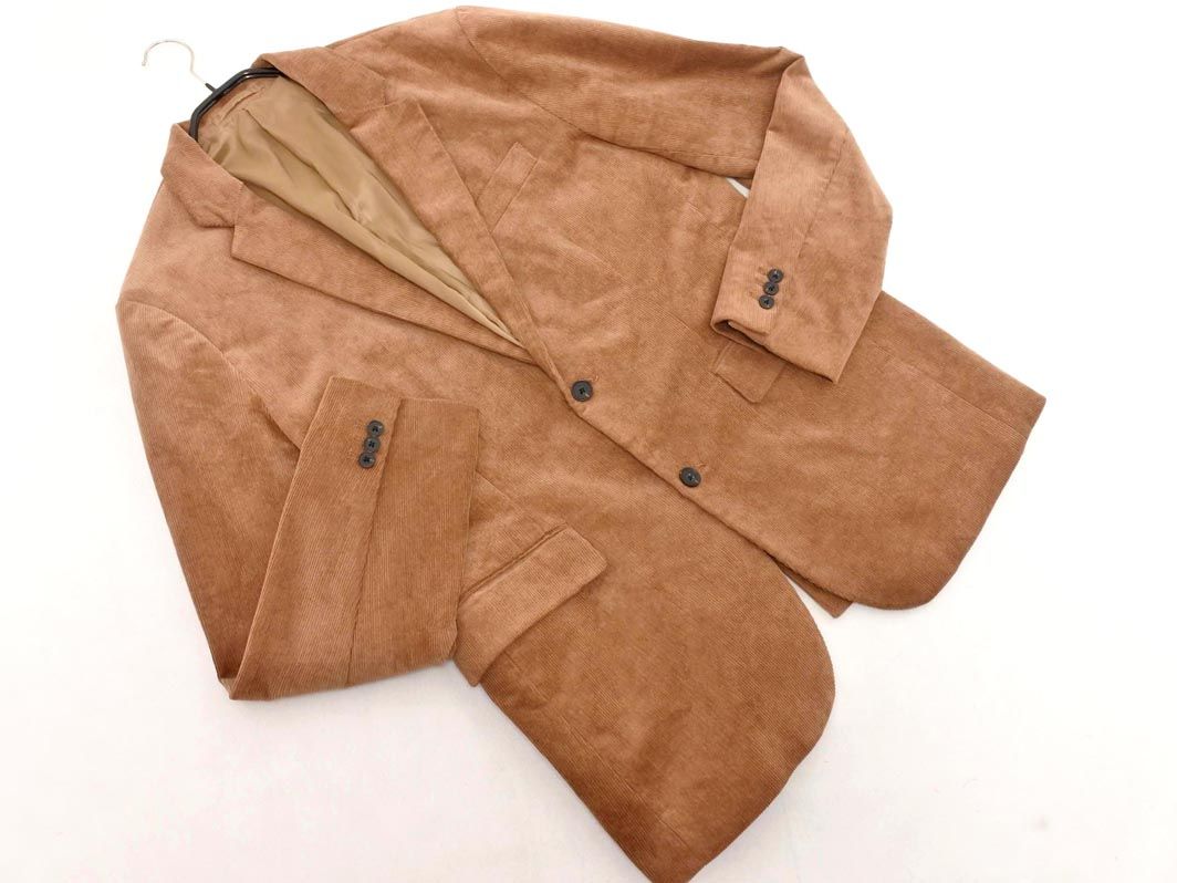 nano universe ナノユニバース コーデュロイ セットアップ ジャケット パンツ スーツ sizeXL 茶 メンズ