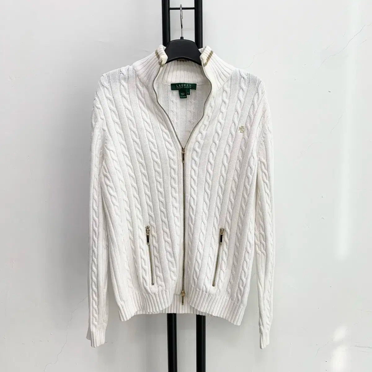 ローレン ラルフローレン LAUREN RALPH LAUREN 白 ケーブル ニット