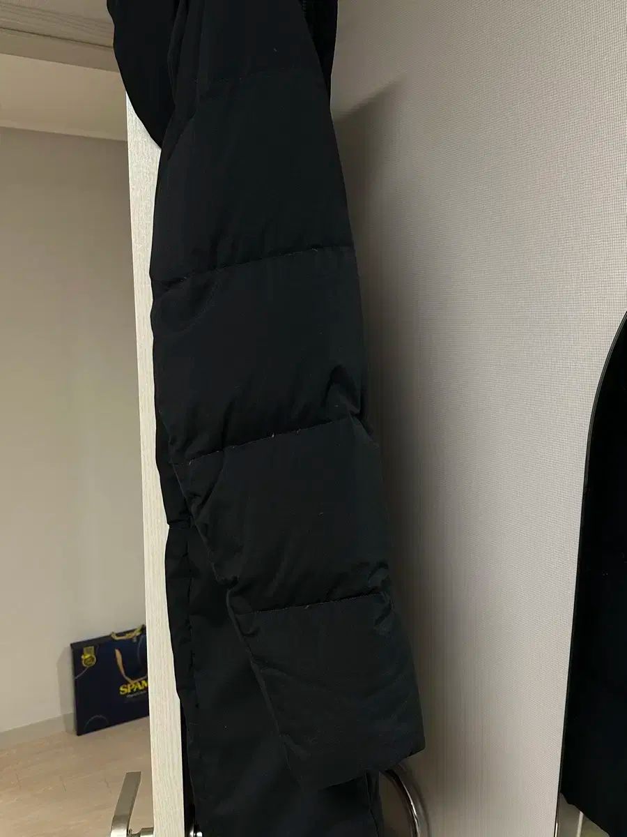 THE NORTH FACE ザノースフェイス ブラック アクスタ ロング丈ダウンジャケット Lサイド