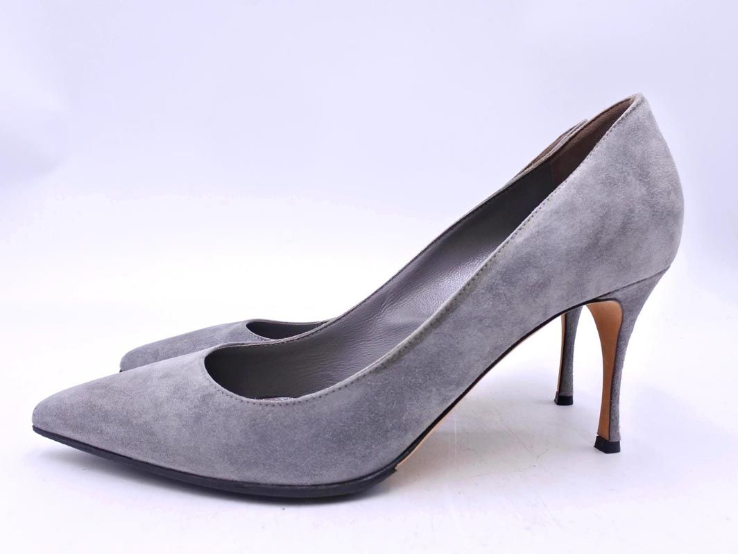 Sergio Rossi セルジオロッシ スウェード ヒール パンプス size 37.5 23.5ｃｍくらい グレー レディース
