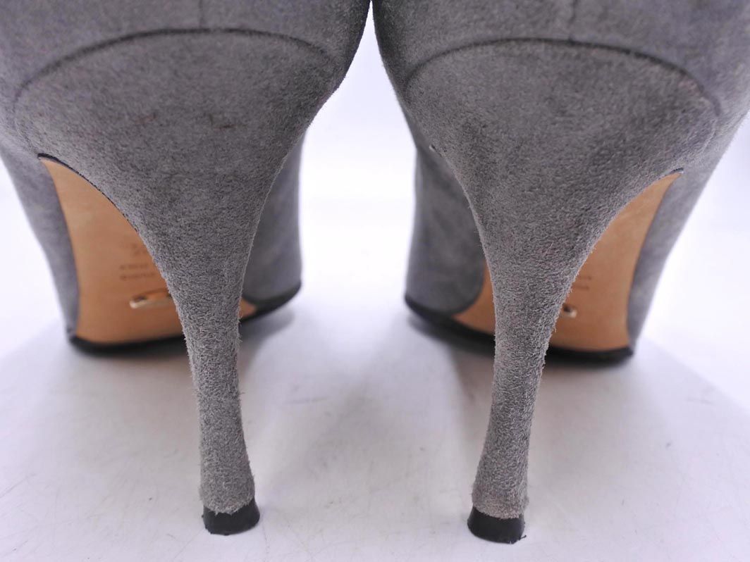  Sergio Rossi セルジオロッシ スウェード ヒール パンプス size 37.5 23.5ｃｍくらい グレー レディース ハイヒール パンプス パンプス