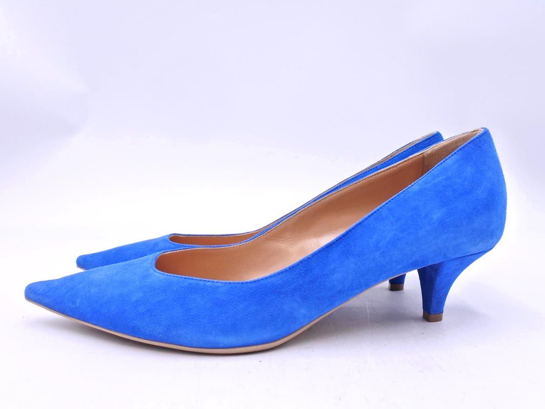 Sergio Rossi セルジオロッシ スウェード ミドルヒール パンプス size 39 25ｃｍくらい 青 レディース
