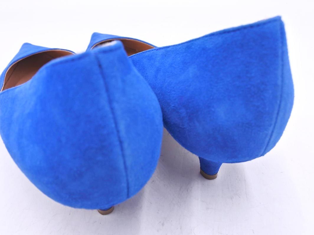  Sergio Rossi セルジオロッシ スウェード ミドルヒール パンプス size 39 25ｃｍくらい 青 レディース ハイヒール パンプス パンプス