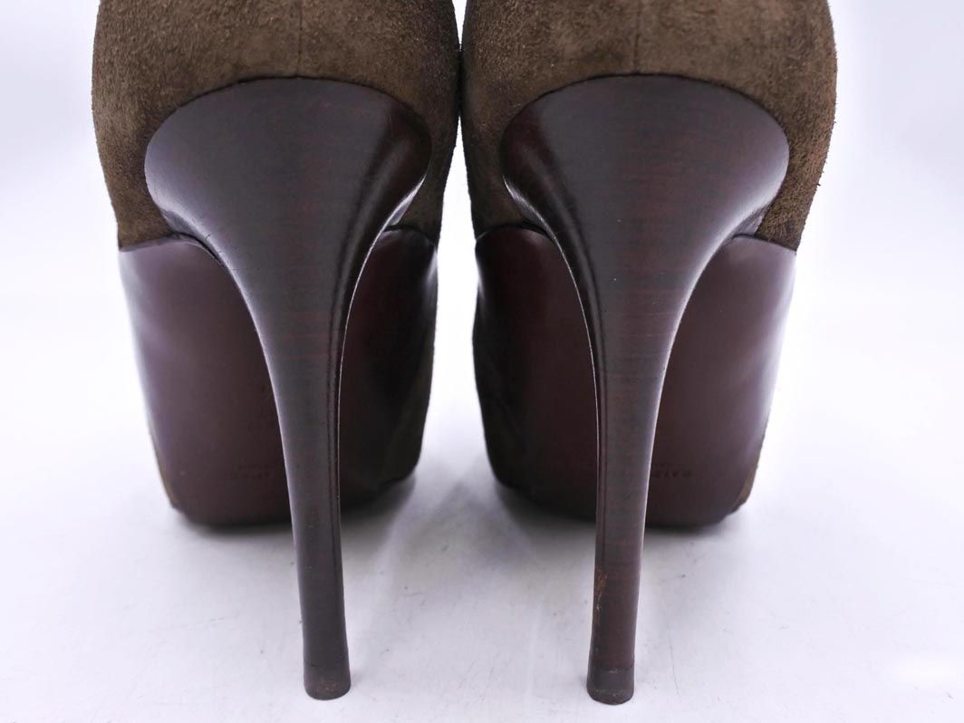  Ralph Lauren ラルフローレン スウェード サイドゴア ヒール ショート ブーツ size 7.5 25.5ｃｍくらい カーキ レディース サイドゴアブーツ ブーツ