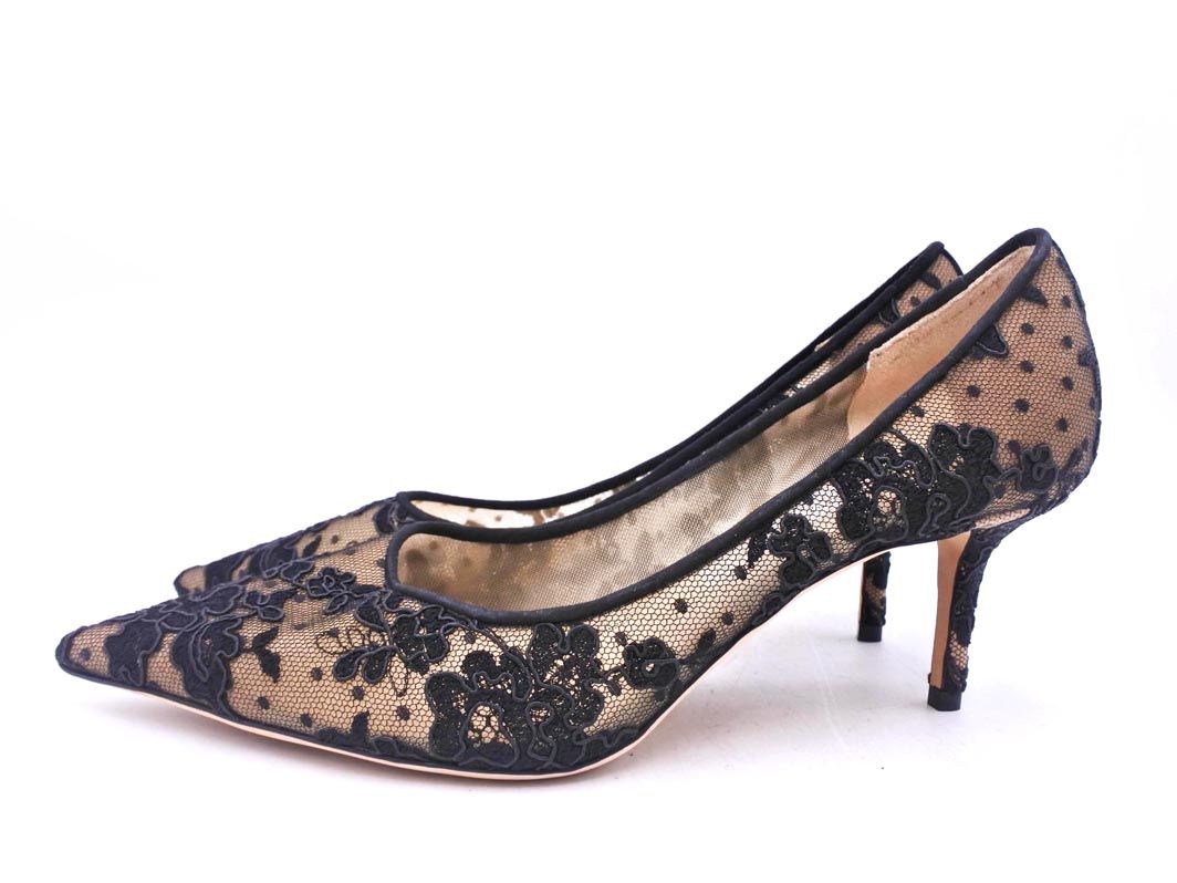 Jimmy Choo ジミーチュウ ロミーフラワーレース パンプス size 39.5 24.5ｃｍくらい ベージュｘ黒 レディース