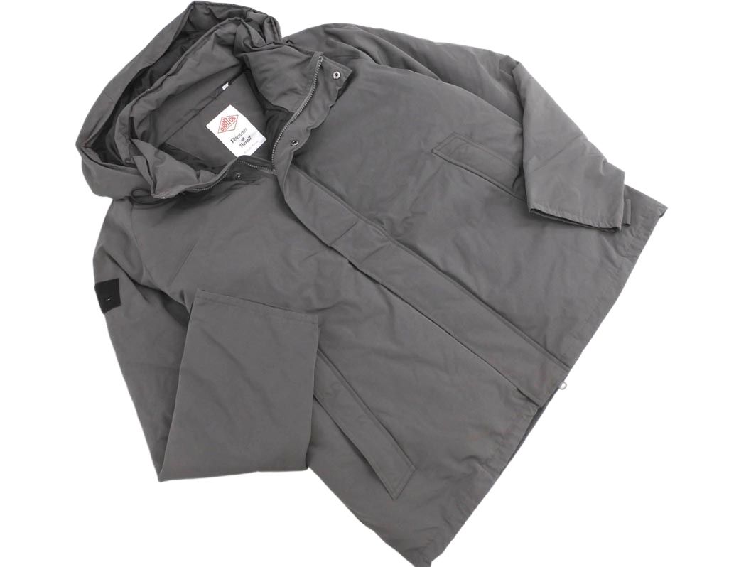 DANTON ダントン フード ダウン コート グレー メンズ