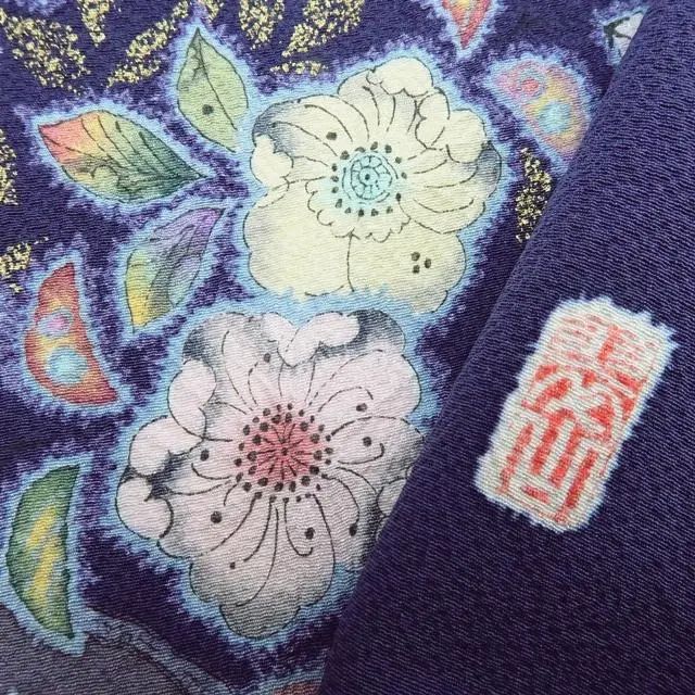 百華❀Y3865◇美品 やまと誂製 翠山工房 桐屋の辻が花 絞り 一つ紋