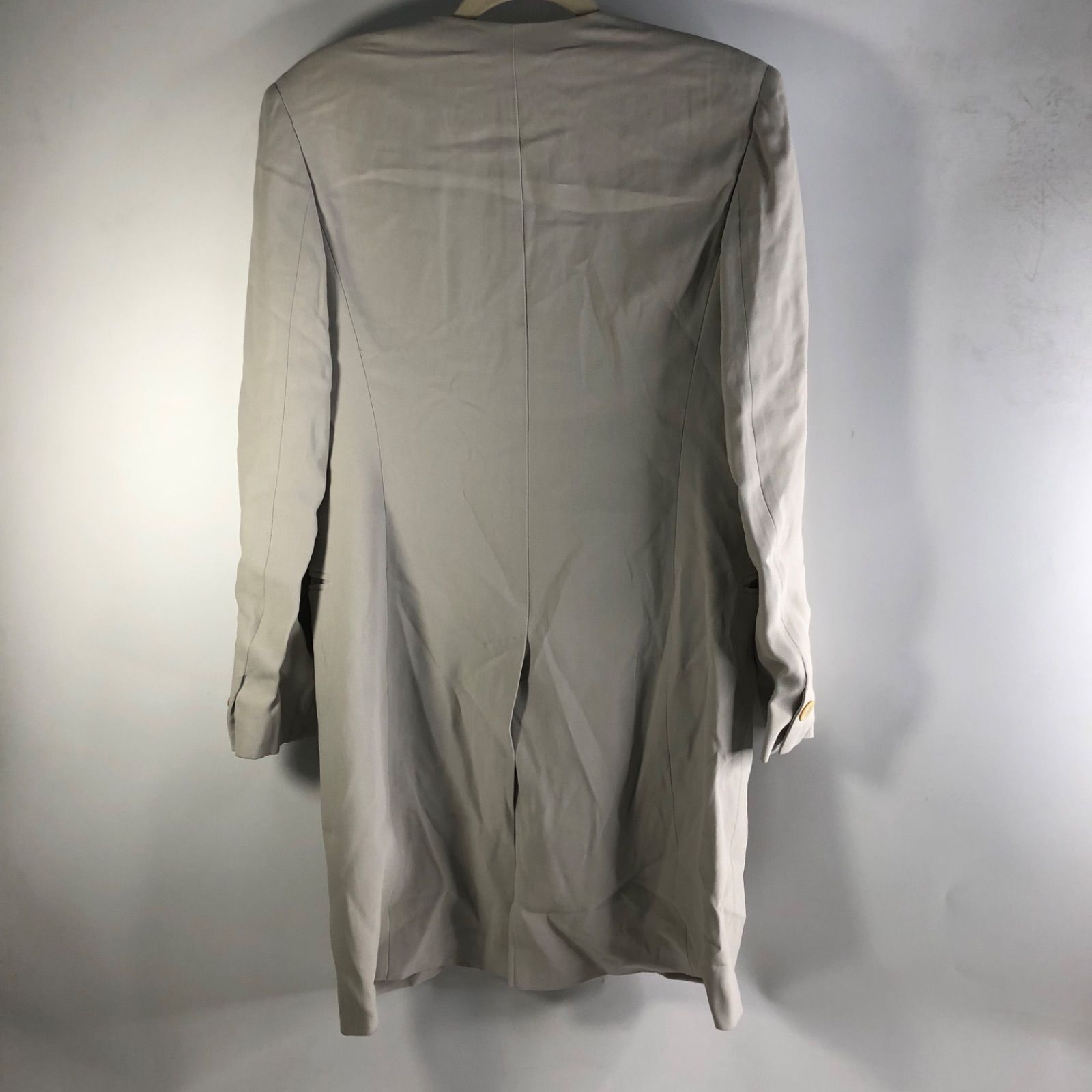 A1112-28-8 MAXMARA マックマラ ノー ジャケット ロングコート レディースコート ライトグレー イタリア製 Lサイズ