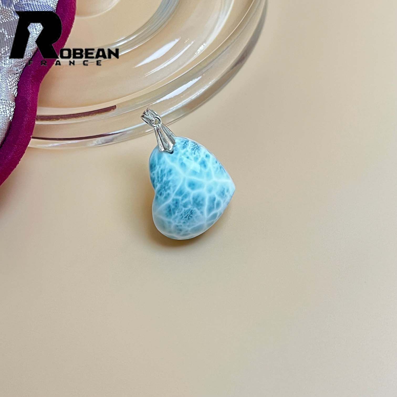 夢色 EU製 定価11万円 ROBEAN ラリマーペンダント パワーストーン 天然石 お守り プレゼント 約19.3 23.2 11.8mm ML815508